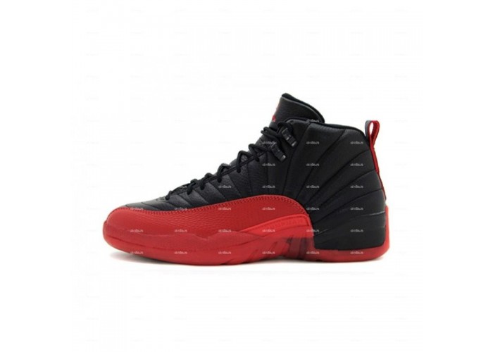 Мужские кроссовки Nike Air Jordan 12 Retro (черно-красный)