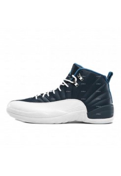 Мужские кроссовки Nike Air Jordan 12 Retro (сине-белый)